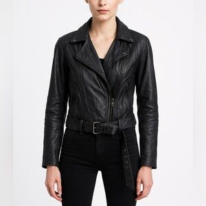 Alice & Olivia Black genuine Leather Jacket